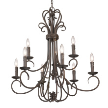 Golden Canada 8606-CN9 RBZ - Wry Lighting Homestead 9-light Chandelier in Rubbed Bronze